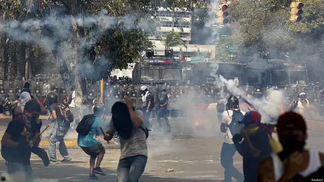 Manifestantes en Caracas
