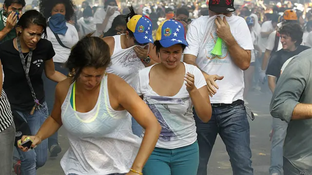 Manifestantes en Caracas