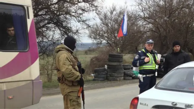 Control de carreteras en Crimea