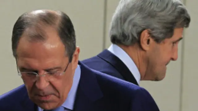 کرائمیا میں ریفرنڈم سے قبل یہ آخری موقع تھا کہ دونوں وزرائے خارجہ آمنے سامنے تھے