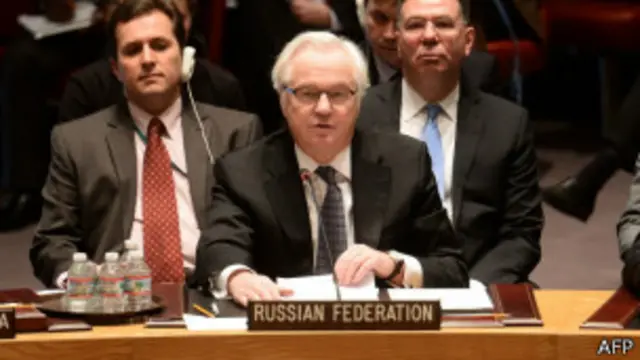 ویتالی چورکین در پاسخ به نماینده آمریکا: "خانم پاور با سخن از تولستوی و چخوف شروع کرد اما در آخر به لحنی چون رسانه‌های زرد و عامه‌پسند متوسل شد. شنیدن چنین اهانت‌هایی نسبت به کشورم کاملا غیر قابل قبول است