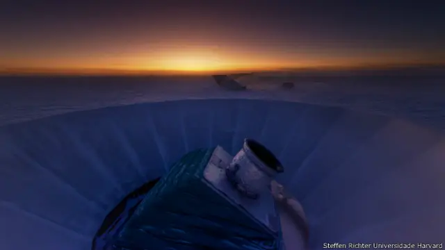 Telescópio do BICEP2 (Steffen Richter/Universidade Harvard)