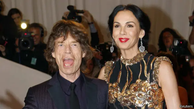 Мик Джеггер и Лорен Скотт в 2011 году