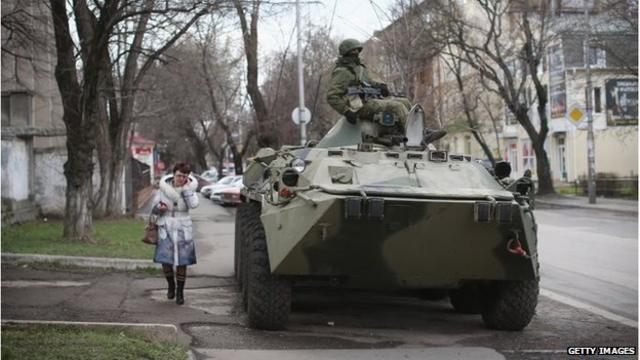烏克蘭政府說，克里米亞是在被軍事佔領的條件下舉行的公投。