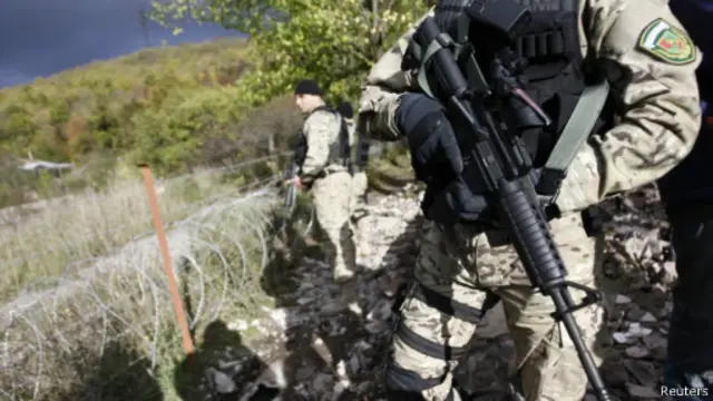 Soldado da Geórgia na região separatista da Ossétia do Sul
