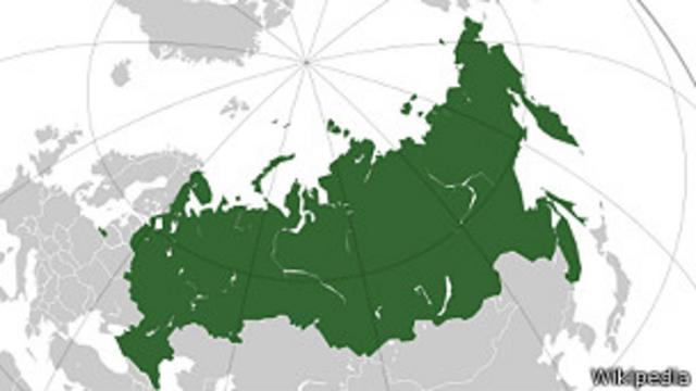 Mapa de Rusia sin Crimea que aparece en Wikipedia este miércoles.