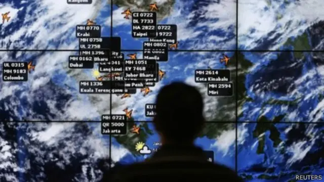Peta pencarian pesawat Malaysia Airlines