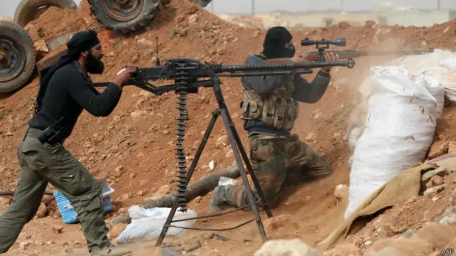 सीरिया में विपक्षी लड़ाके