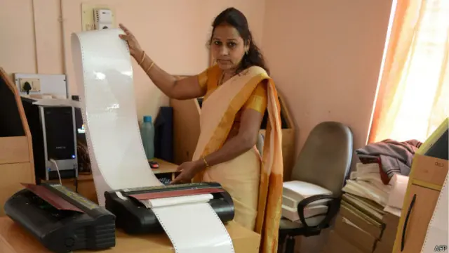 हैदराबाद के देवनार स्कूल फॉर दि ब्लाइंड, वोटिंग स्ट्रिप