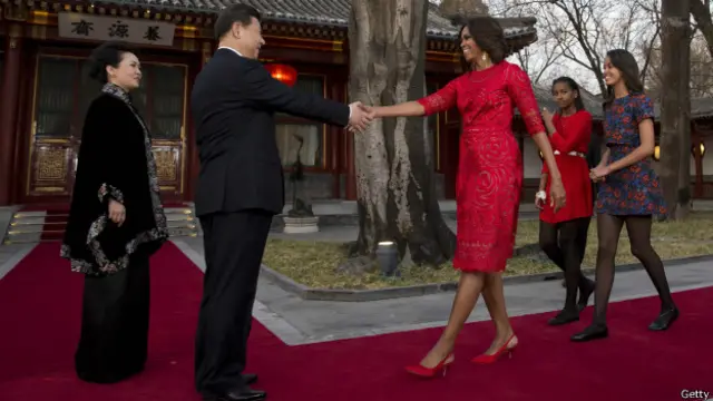 习近平与彭丽媛会晤米歇尔一家