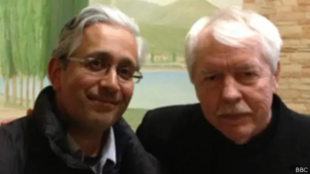 رئيس أوكرانيا السابق يوري ميشكوف مع مراسل بي بي سي