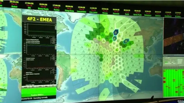 Mapas da Inmarsat. Foto: BBC