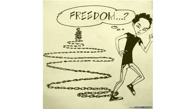 تنزانیہ کے ایدغر لُوشاجو کہتے ہیں کہ ’لوگ بھول جاتے ہیں ان کی اپنی طاقت ان لوگوں سے زیادہ ہے جو بظاہر طاقتور جگہوں پربیٹھے ہوئے ہیں۔‘ اس تصویر میں دکھایا گیا شخص تسلیم کر رہا ہے اس کی ذات آزادی کے ایک سلسے کی کڑی ہے۔