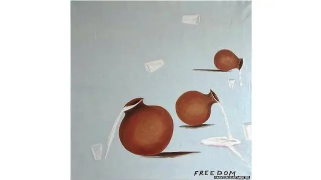 امریکہ میں مقیم نروین آریاپتری اپنی اس آئل پینٹنگ کے متعلق کہتی ہیں کہ ’ ہم لوگ گھڑوں کی مانند ہیں اور ہمیں دوسروں کو دینے کے لیے بہت کچھ ہے، لیکن ہمیں یہ معلوم نہیں ہوتا کہ کہاں دینا ہے، اور یوں ہماری اچھائی ضائع ہو جاتی ہے۔‘ نوین انڈیا میں پیدا ہوئی تھیں۔ 