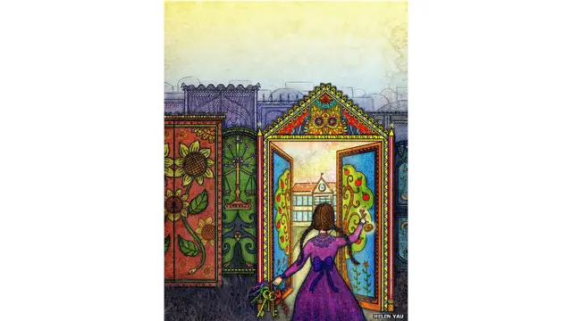 کینیڈا کی طالبہ ہیلن یاؤ کہتی ہیں کہ انی اس تصویر میں دروازہ آزادی کے لیے تعلیم حاصل کرنے کے مواقعوں کی عکاسی کرتا ہے۔ لڑکی کے ہاتھ میں چابی ظاہر کرتی ہے کہ وہ جو دروازہ کھولنا چاہے اسے اس کی آزادی ہے۔ 