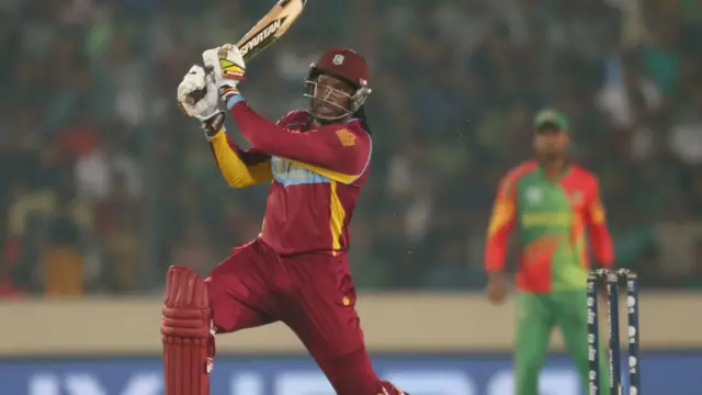 ویسٹ انڈیز کے مشہور اوپنر کرس گیل اپنا روایتی کھیل نہ پیش کر سکے اور48گیندوں پر 48 رنز بنائے۔
