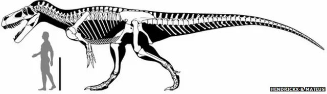 Gráfico comparativo del tamaño del dinosaurio