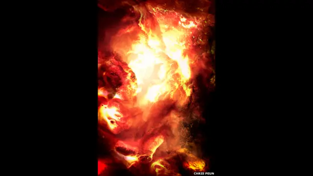 Chris Peun se inspirou em visita a planetário para fazer suas obras.