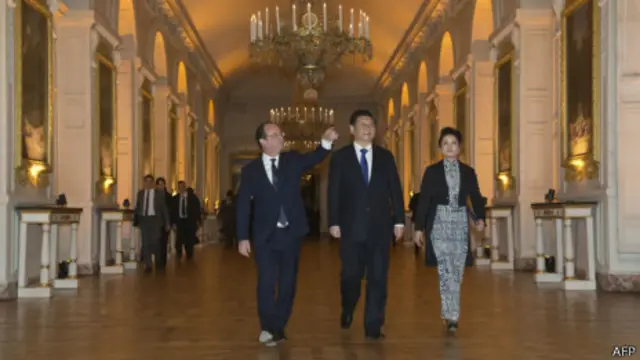 奥朗德、习近平、彭丽媛