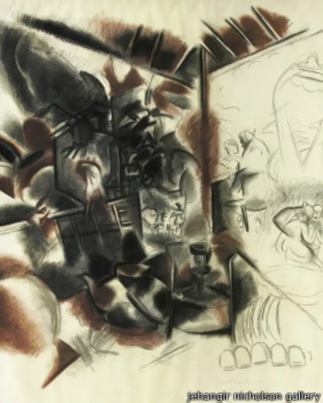 ग़ुलाम मोहम्मद शेख का बनाया रेखाचित्र.