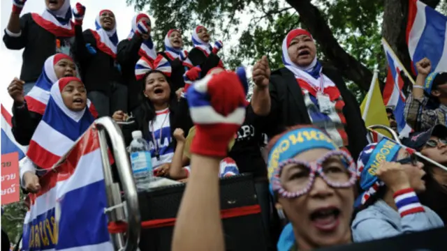 這次示威遊行也正值泰國將舉行上議院選舉