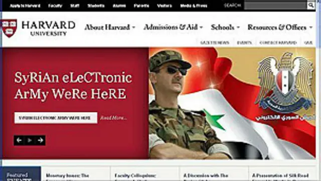 Página de la Universidad de Harvard