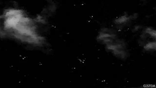 Imagen de satélite de objetos el Índico