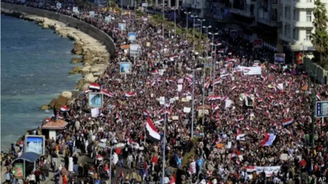 كانت الإسكندرية أحد أماكن التظاهرات الحاشدة التي أطاحت بمبارك عام 2011