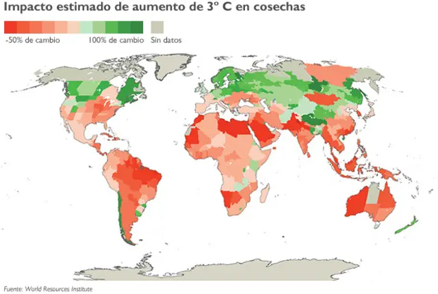 Mapa del calentamiento global