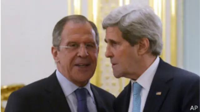 Сергей Лавров и Джон Керри в Париже 30 марта 2014 г.