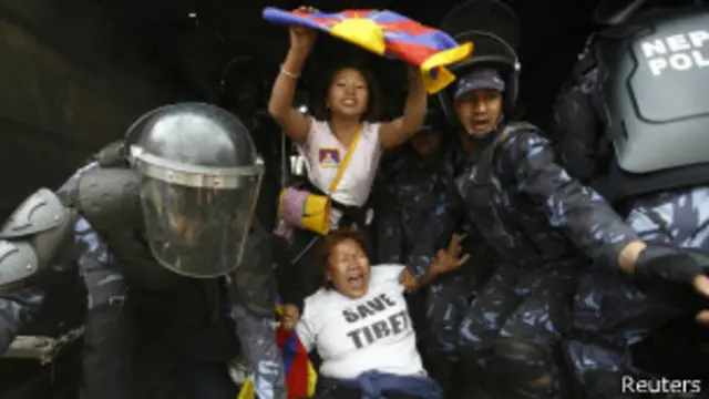 နီပေါက တိဗက်အရေး လှုပ်ရှား ဆန္ဒပြမှု မြင်ကွင်း