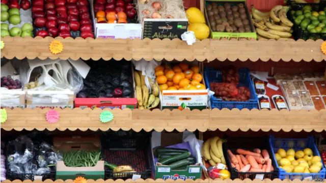 Frutas e vegetais | Crédito: BBC