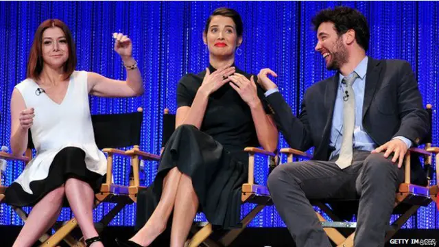 Hannigan, Smulders dan Radnor (kiri ke kanan) telah muncul dalam serial ini sejak episode pertama. 