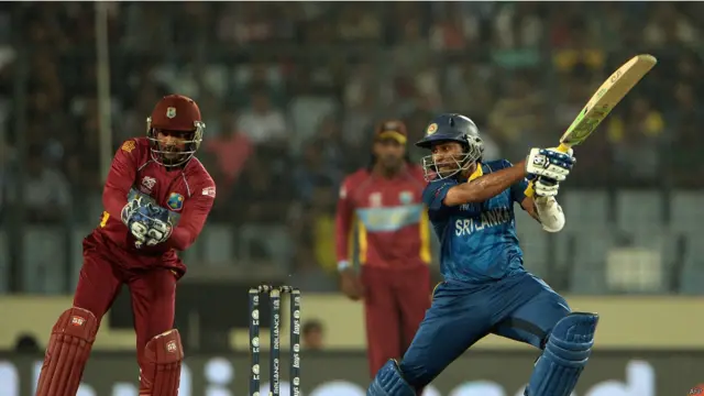 اس سے پہلے سری لنکا نے ویسٹ انڈیز کے خلاف ٹاس جیت کر پہلے بیٹنگ کرنے کا فیصلہ کیا اور چھ وکٹ کے 160 رنز بنائے۔