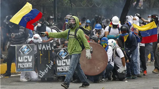 Disturbios en la universidad central de venezuela, caracas