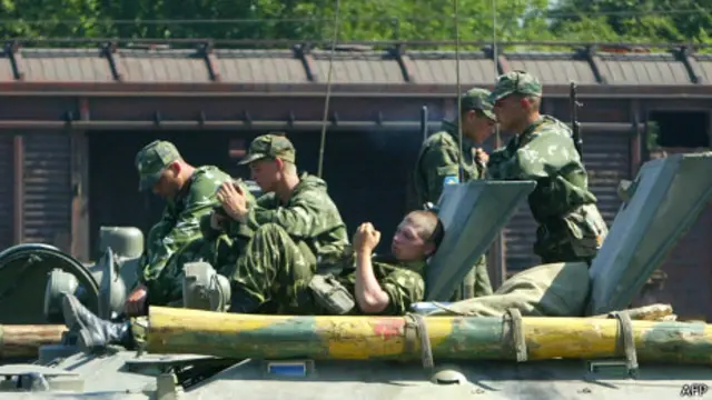 Soldados rusos en Georgia en 2008