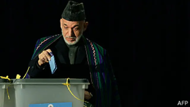 卡尔扎伊在喀布尔投票（5/4/2014）