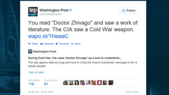 Страница Washington Post в "Твиттере"