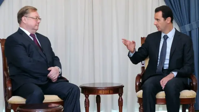 سيرغي ستيباشين خلال اجتماعه مع الرئيس السوري بشار الأسد.