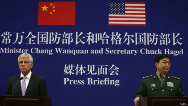美国国防部长哈格尔与中国国防部长常万全（08/04/2014）