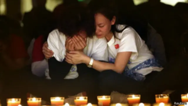 Keluarga korban di Beijing