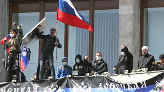 пророссийская акция в Донецке