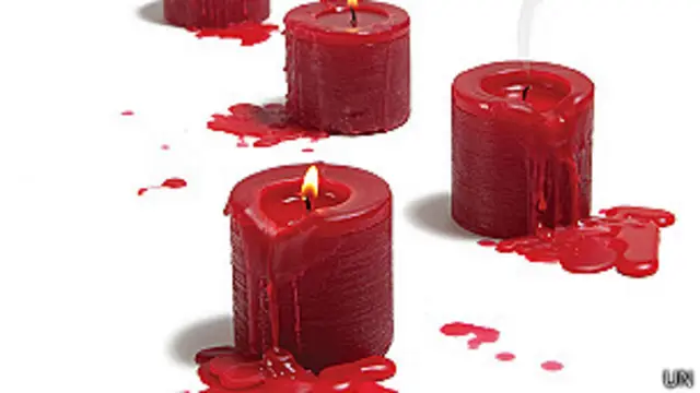 Velas rojas en ilustración del informe