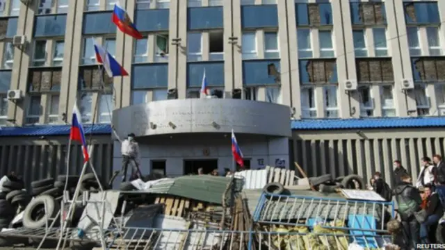 ما زال مقر الامن في لوهانسك محتلا