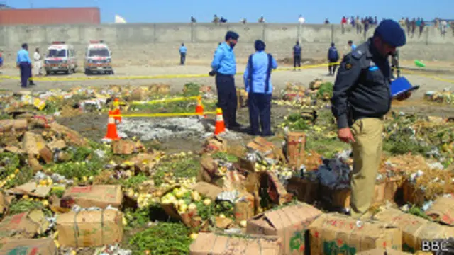 پولیس کے آئی جی خالد خٹک کے مطابق یہ سبزی منڈی علاقے کی بڑی منڈیوں میں سے ایک ہے اور یہاں کئی مختلف علاقوں سے پھلوں اور سبزیوں کے تاجر آتے ہیں