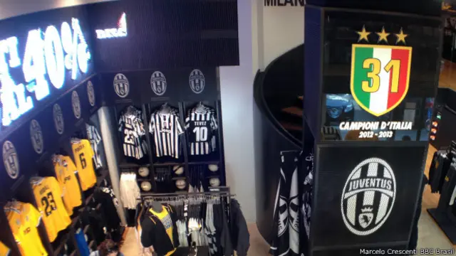 Loja de esportes na Itália