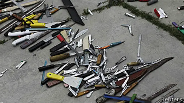 Armas en la cárcel de Tamara, en Tegucigalpa