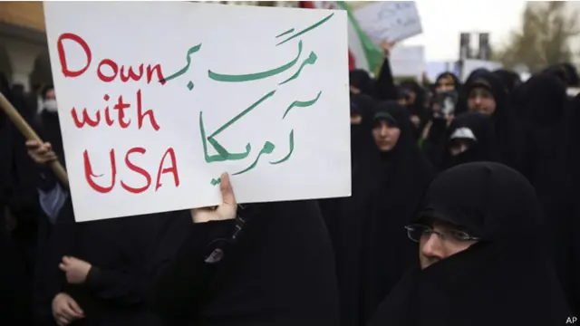 مظاهرة ضد الولايات المتحدة في طهران