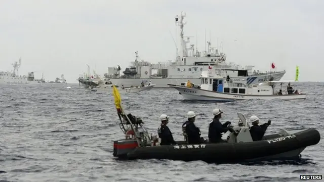 قایق های چینی و ژاپنی در نزدیکی جزایر مورد مناقشه در دریای چین شرقی چند برخورد پرتنش داشتهاند