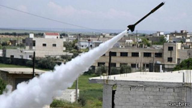 Cohete lanzado en Siria